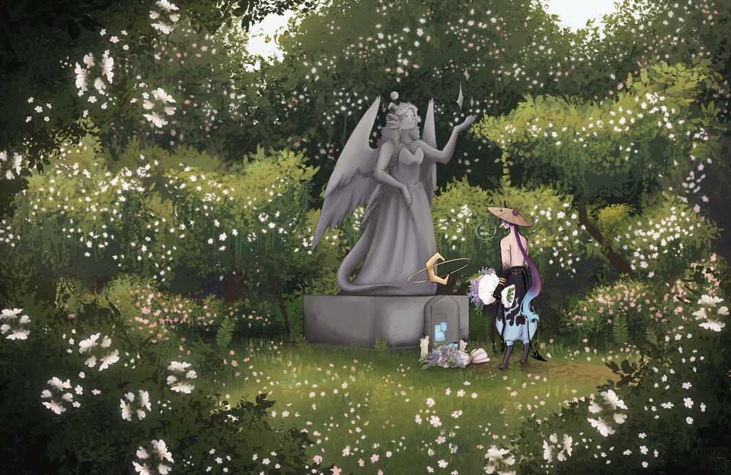 Full illustration + complex background